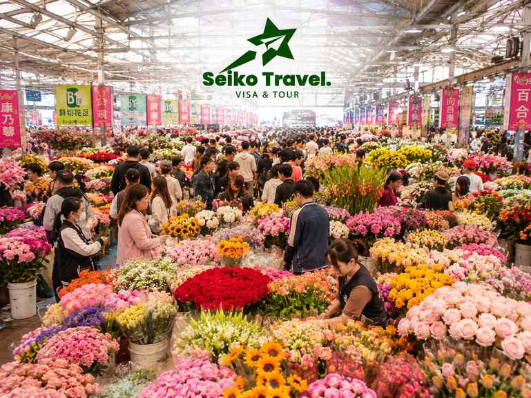 Chợ hoa Đấu Nam – biểu tượng du lịch Côn Minh