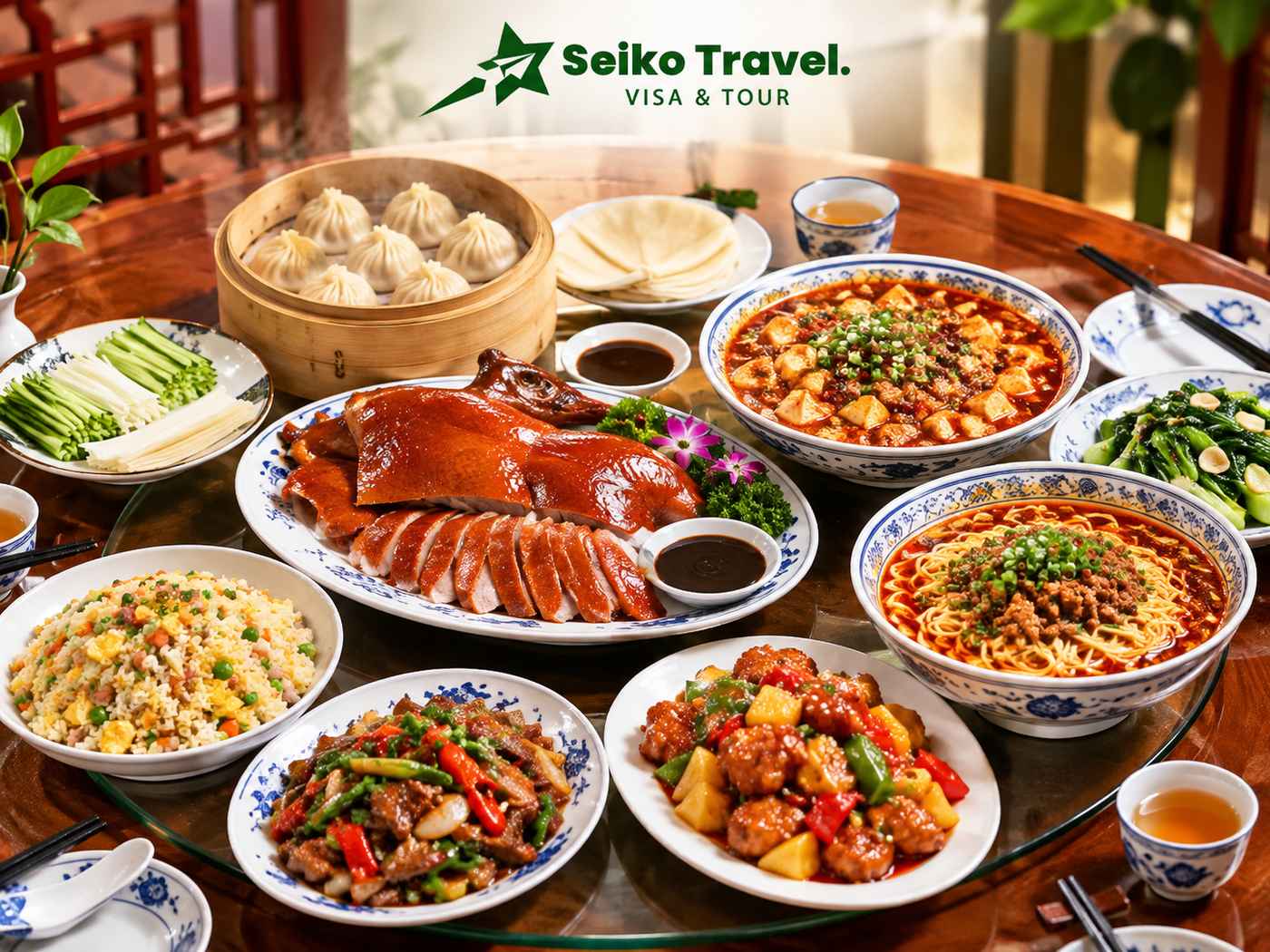 ăn gì khi du lịch Trung Quốc - mâm ẩm thực đa dạng