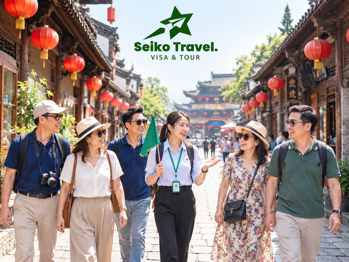 Đoàn khách Việt Nam đi tour Trung Quốc trọn gói cùng hướng dẫn viên Seiko Travel