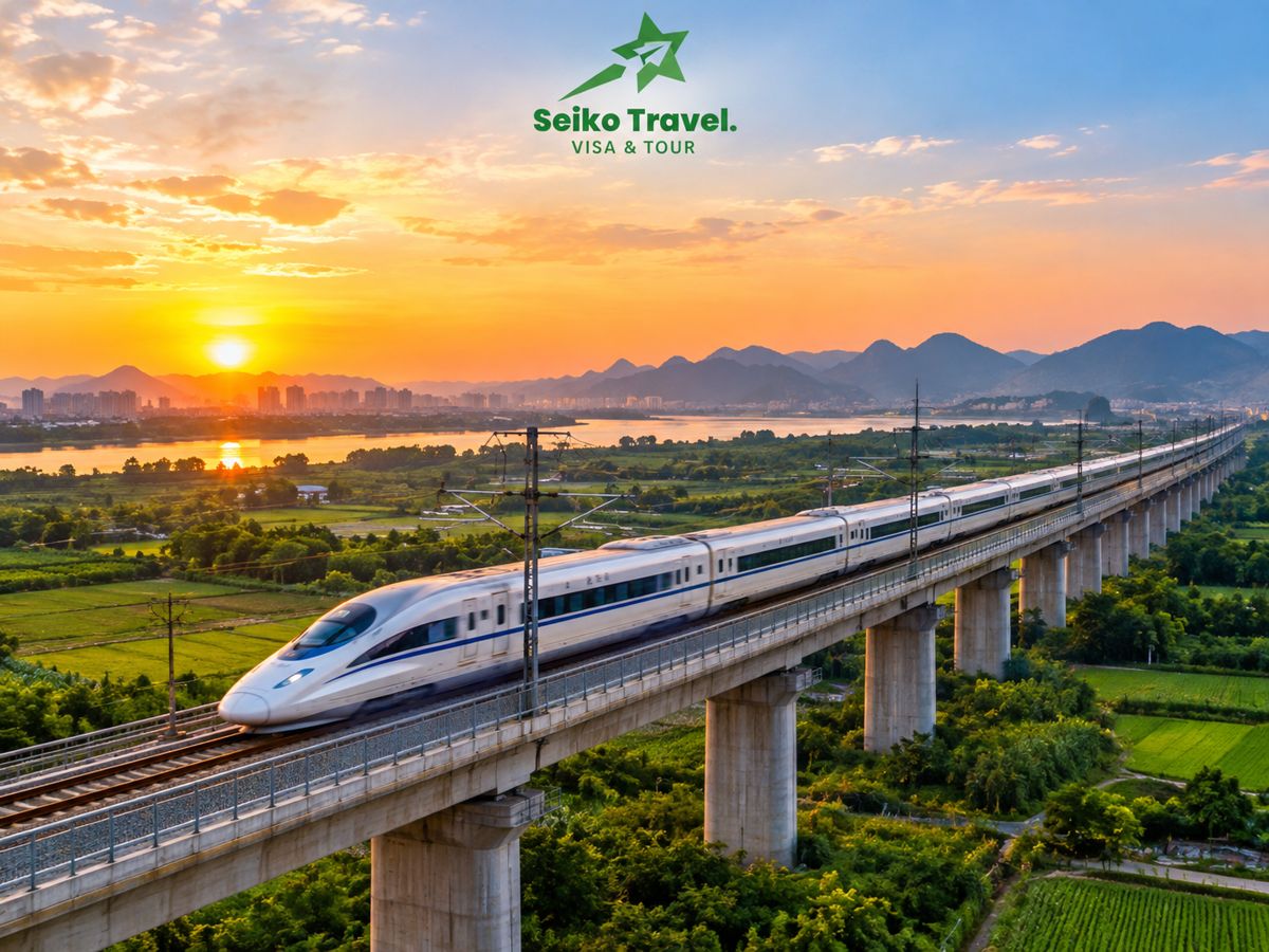 Tàu cao tốc Trung Quốc chạy qua đồng bằng nối Bắc Kinh và Hàng Châu