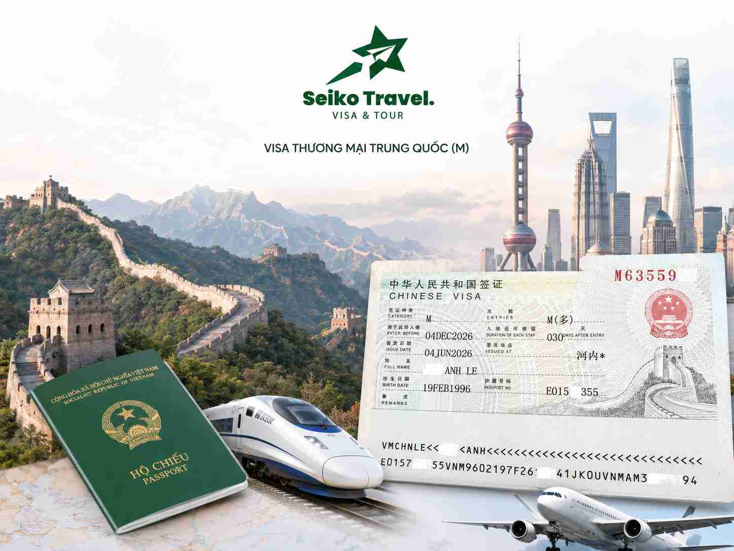 Mẫu visa thương mại Trung Quốc loại M