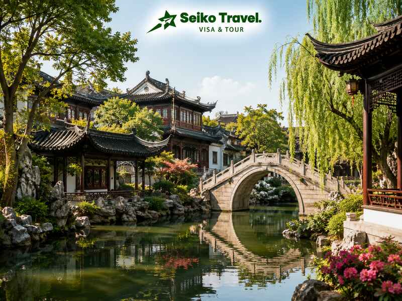Tour đi du lịch Thượng Hải Trung Quốc – Vườn Dự Viên cổ kính thơ mộng