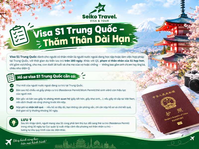 Hồ sơ visa S1 Trung Quốc thăm thân dài hạn