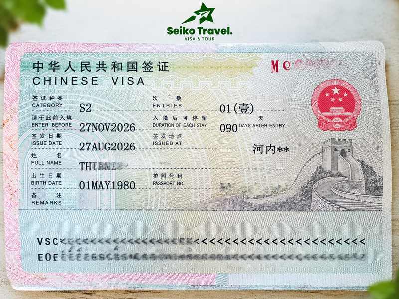 Hồ sơ visa S2 Trung Quốc thăm thân ngắn hạn