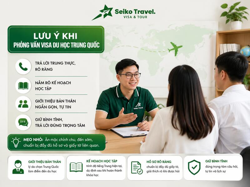 Visa Du Học Trung Quốc 2026: Hồ Sơ, Chi Phí, Thủ Tục X1/X2 4 Lưu ý khi phỏng vấn visa du học Trung Quốc