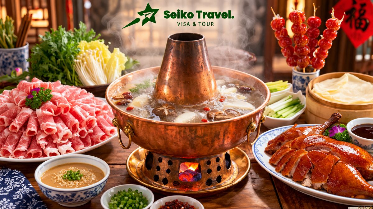 Lẩu thịt cừu Bắc Kinh nồi đồng – món ăn mùa đông Trung Quốc