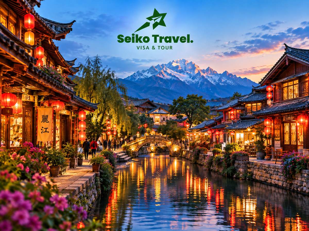 Cổ trấn Lệ Giang về đêm trong tour Vân Nam