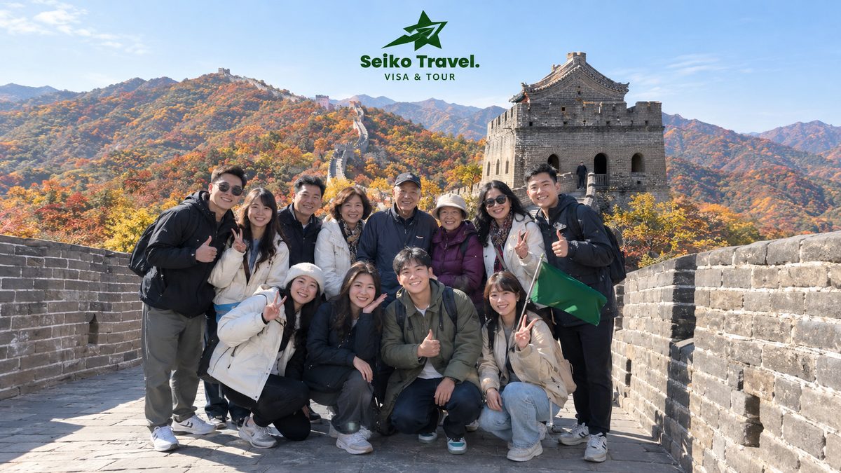 Đoàn khách tour Bắc Kinh tham quan Vạn Lý Trường Thành